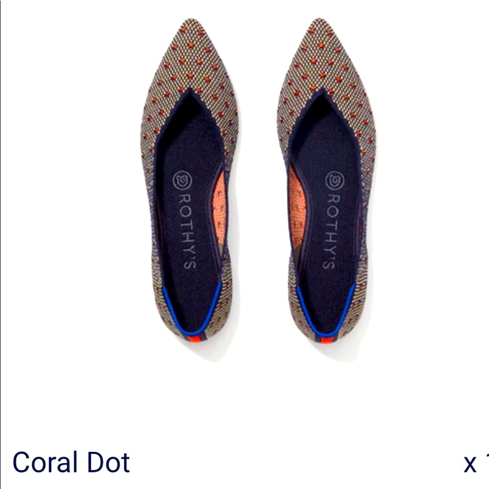 Brand new Rothy’s the point - coral dot ❤️❤️❤️
